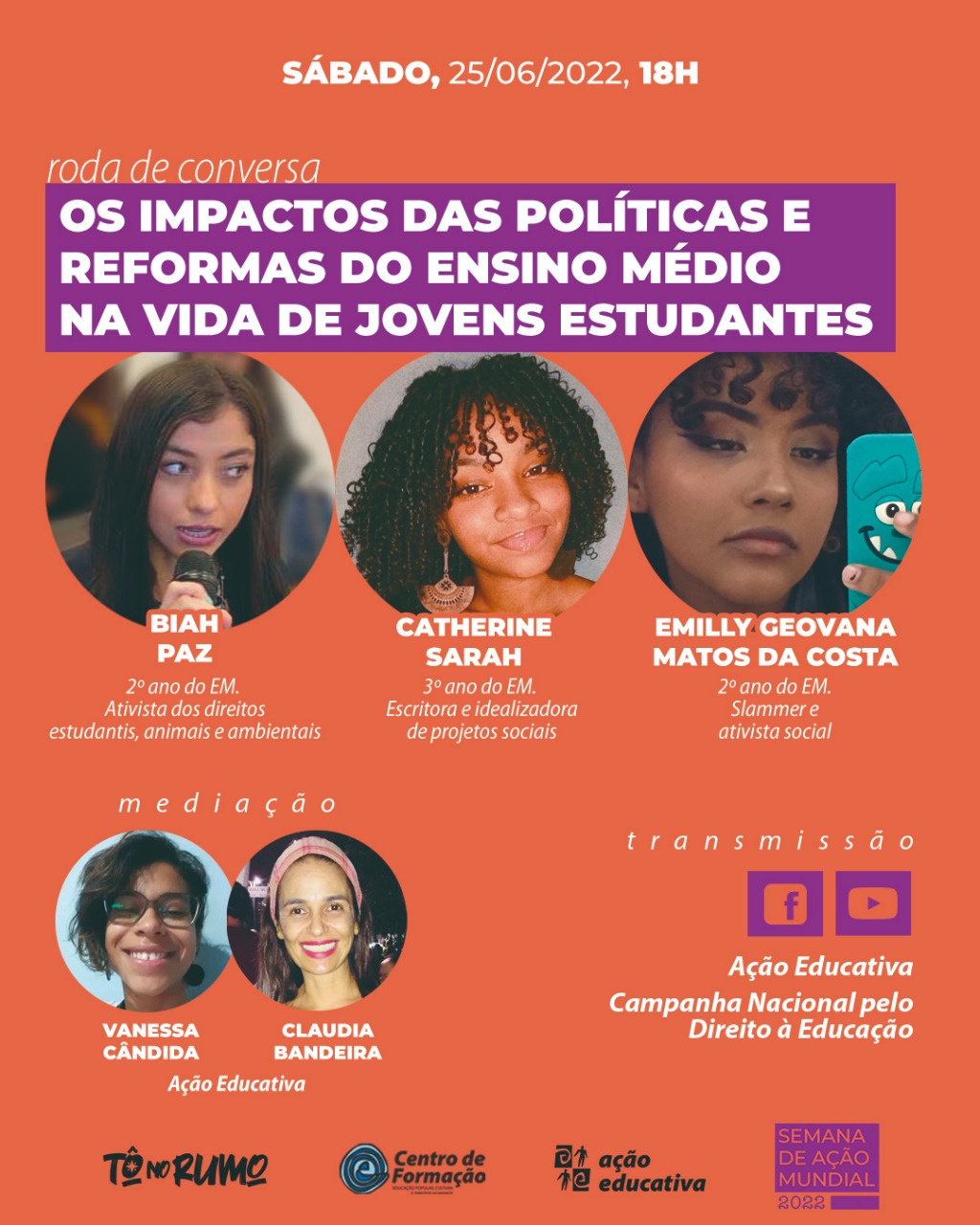 Jovens estudantes participam de debate sobre os impactos da Reforma do Ensino Médio